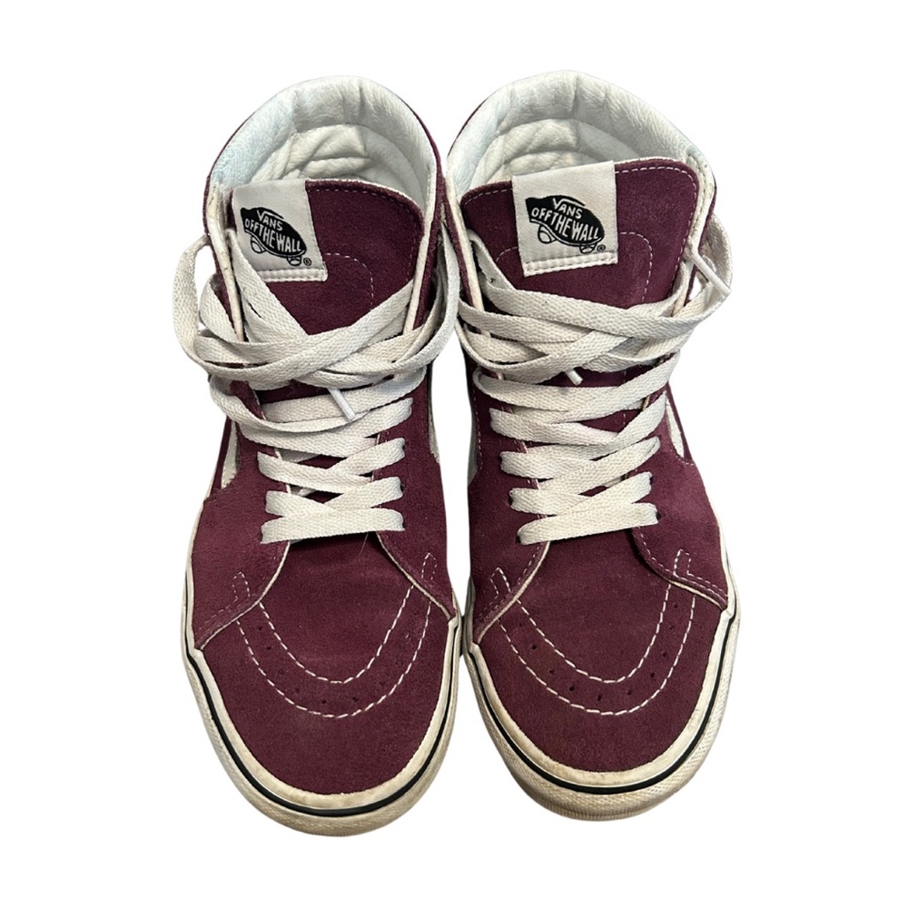 Vans Purple and White High-Top Sneakers
